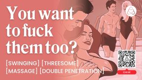ASMR Audio Porn: MMF Threesome with Swinger Couple at a Spa - Double Penetration, Blowjob &amp; Public Sex