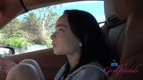 Beach Day Fun with Selena: Barefoot Sand &amp; Shells, Then Roadside Sloppy Blowjob!
