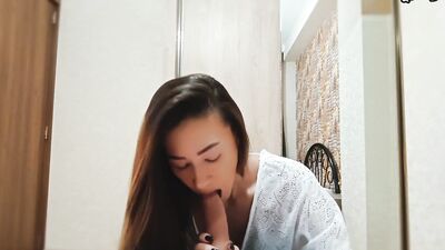 Asian stepmom relieves stress and helps you relax. She asks to show the cock and fuck her in the ass with cum inside