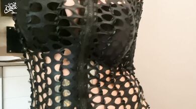 Latex MILF mom FUCKS your ass hard with her strapon domination