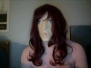 Angel's Night Pt3! Wearing female mask and masking in female silicone hand gloves!