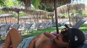 Hot Stepsister Expressiagirl Shows off Her Assets at a Public Waterpark and Gives Stepbrother a Blowjob There