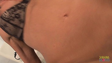 Milf Shayla Laveaux in lingerie enjoys when Tj Cummings cum in her pussy