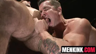Trenton Ducati pounds suspended Kyle Kash in hard bondage fuck