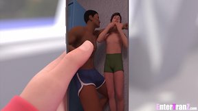 Titillating transwoman teases athletes member