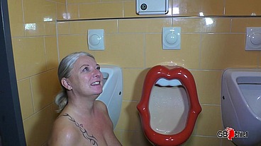 Piss orgy in public toilet milf wife + transgender