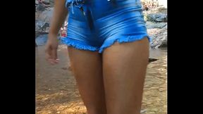 Levou a PRIMA pra cachoeira, comeu o cu e encheu de porra.