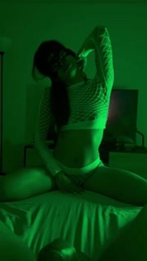 Latina Raver Girl Dances for Me Before We Fuck Under Neon Lights