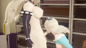 mario bross hentai - rosalina sucks bowssette futanari s dick - japanese asian manga anime game porn