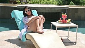 sunbathing babes carolina guerrero and lia lin tempt the pool guy into heated threesome gp3317