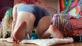 Peeing on White Faux Lambskin Rug on the Living Room Floor