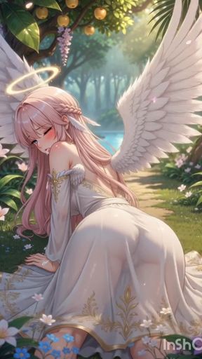 Hentai angel with big boobs masturbates   Clip 1