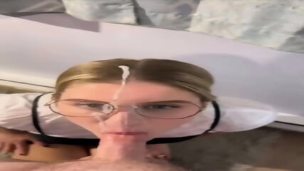 German Blonde Gets American Facial