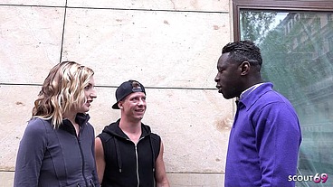 Girlfriend get First Interracial BBC Anal Sex while her Cuckold Boyfriend watch