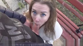 Real public sex. Beautiful teen 18+ fucks on a park bench and shows her perfect
