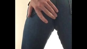 Jeans ass jerking off