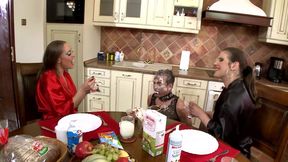 Submissive Slave Covered in Messy Delight