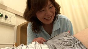 Older caregiver gives sloppy blowjob to elderly man's erection