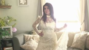 Violet Vices tries on wedding dress and also a BBC