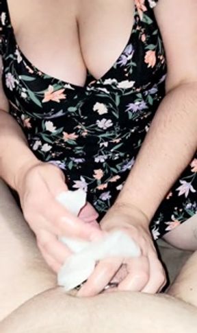 CHASTITY sex slave has been good decided to help the tiny pathetic thing cum