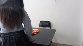 EXECUTIVE SECRETARY SEDUCES THE BOSS'S STEPSON IN THE OFFICE