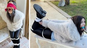 Elite Fur Agent Captured, Blindfolded, Jaw Spread Open With Huge Ring Gag, Ball Gagged ,Hogtied & Bench Bound Breakout (HD)