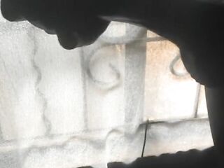 STROKING THROUGHOUT THE WINDOW???? nearly caught