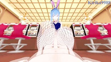 Hoshimachi Suisei (Bunny Girl) and I have intense sex in the casino. - Hololive VTuber POV Hentai