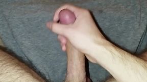 Young 18+ Man Enjoying Intense Bedside Masturbation with Huge Cumload