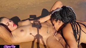 tigresa e miia thalia estao fazendo um sexo lesbico, chupando a xota uma da outra quando de repente chega um pescador e comeca a foder e ainda tem o prazer de foder o cuzinho das duas