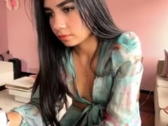 Beautiful teen brunette Jessica Sinn masturbates