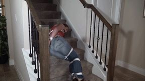 2211NCHETENNE-Housewife bound and gagged by a burglar