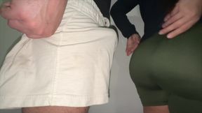 Strangers Rub Against Each Other and She Grabs His Dick