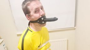 Miss M and her dildo gagged footballer