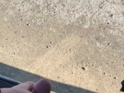 Hard cumshot at beach
