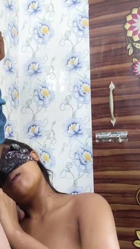 Stepson dick helps his Stepmom for satisfying her hot pussy under the shower best blowjob ever   Clip 1
