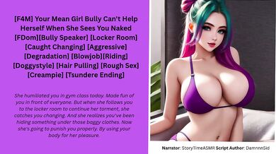 Your Mean Bully Gets Creampie Riding When She Hears You Moan