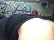 Bouncing my butt in garage for fun