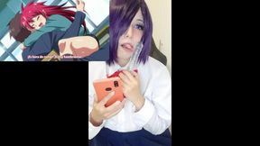 Petite Latina reacts to intense DP in animated 3some