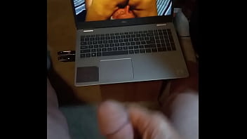 Hubby jerks off while watching Pammy Video