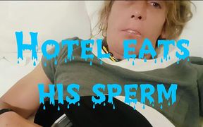 Handsome Young Man Masturbates in a Hotel and Eats His Own Cum