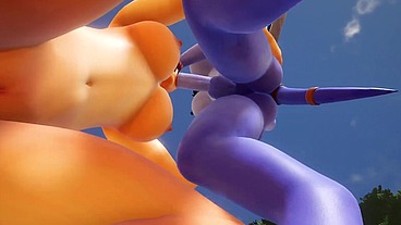 Futa Draenei Fucks a Girl's Ass next to a Lake - Warcraft Porn Parody