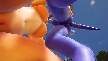 Futa Draenei Fucks a Girl's Ass next to a Lake - Warcraft Porn Parody