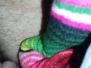 Horny hippy shoving crystals into ass in a tent