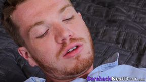 Handsome young gay Jacob Peterson barebacked by ginger lover