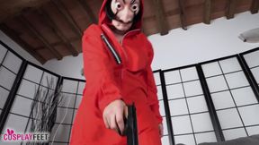 A Tattooed and Big Titted Babe Tokyo Posing Her Beautiful Looking Feet on the Couch