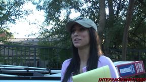 Delivery girl Reena gets delivered some big black cock