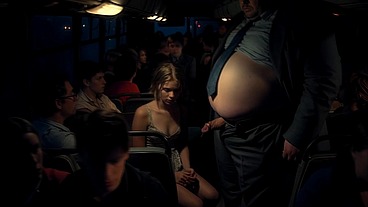 Virgin Teen's First Cock on Public Bus – Shy Handjob & Massive Facial from Fat Stranger [AI]