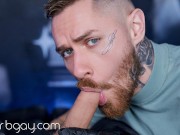 VRB Gay: Sexy Tattoo Artist Sucks and Rides You Bareback as His Client | HD Porn