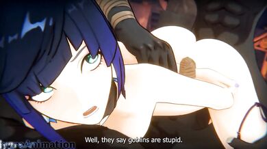 Goblins fuck Genshin's bitch in all her holes, soaking her body with their sperm.[eng sub]